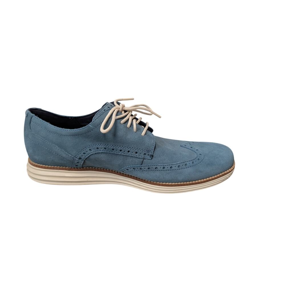 Cole Haan OriginalGrand Wingtip Men's Oxford Shoes Suede Blue Size 11.5 M